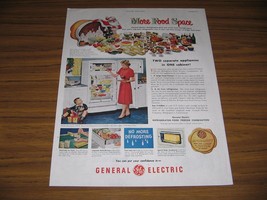 1951 Print Ad GE General Electric Refrigerators More Food Space Santa Claus - $13.99