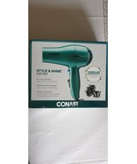 Conair Style &amp; Shine 257TN Hair Dryer Green 2 Speed &amp; Heat Settings 1875... - $18.66