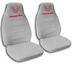 Fits Pontiac Firebird Front Seat Cover 1967-2002 With Design Solid Silver - $84.99