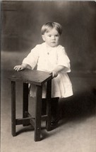 RPPC Darling Boy Ernest Perry Dress Small Table 1912 Real Photo Postcard V8 - £10.26 GBP