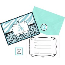 Sweet Boy Safari Baby Shower Invitations Seals Stickers Party Invites 20... - $168.00 MXN