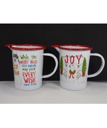 Enamelware Pitcher 5” High Llama Christmas Whimsical Decor Small Milk Ju... - $24.70