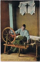 Postcard Native Spinning Typical Canadian Scene - £5.44 GBP