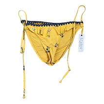 Anne Cole Studio Bikini Bottom Size XS Small Yellow With Flowers Womens Swimwear - £12.52 GBP