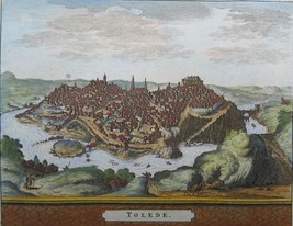 Spain, Toledo, view P. van der Aa, 1707, Tolede - $95.61