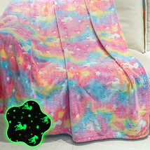 Glow In The Dark Blanket 50X60 Throw Blanket For Kids,Unicorns Gifts For Girls - £25.81 GBP