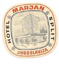 Hotel Split  Luggage Label Marjan Jugoslavia - $9.90