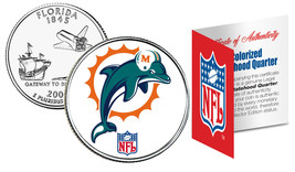 Miami Dolphins Nfl Florida U.S. Statehood Quarter U.S. Coin *Licensed* - £6.84 GBP