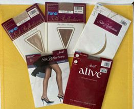 Lot 7 HANES AB Silk Reflections Pantyhose 717 811 718 Barely There Littl... - $34.65