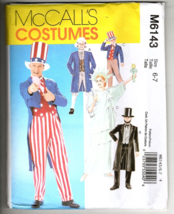 McCalls M6143 Childs Costume  Patriotic Americana Sewing Pattern New Size 6-7 - £8.96 GBP