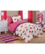 7 Piece Cupcake Girls Full Bedding Set Bed in Bag Comforter Sheets Pillo... - $34.60