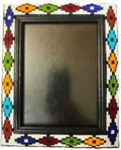 Aztec Beads Picture Frame 5 1/2 x 7 1/2 photo opening - $20.00