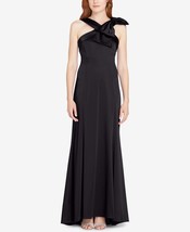 Adrianna Papell Womens Satin Bow Gown Size 10 Color Black - £89.56 GBP