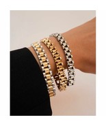 Stainless Steel Bracelets Gold Color Detachable Wristbands Hiphop Wrap B... - £17.35 GBP+