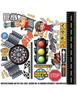 Race Track Themed Wall Decal Sticker Set with Height Chart - $123.47 CAD