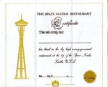 Space Needle Kids Menu &amp; Certificate Seattle Washington Sky High Merry G... - £33.28 GBP