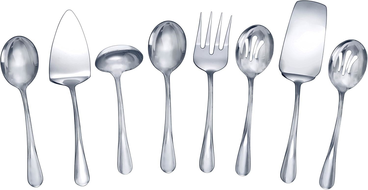Gourmet Basics By Mikasa 5181046 Kaylee 8-Piece Stainless Steel Serving Set - $54.93