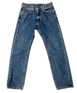Levis 501 Jeans 30x31 Blue Distressed Faded Denim Tag 32x32 Straight Leg... - £36.30 GBP