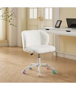 A&amp;A Ivory Faux Fur Office Chair - Adjustable Swivel Home &amp; Vanity - €95,56 EUR