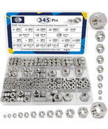  345-Piece Stainless Steel Lock Nut Assortment Kit - £26.53 GBP