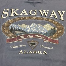 Vintage 90s Skagway Alaska Nature Tee Longsleeve Mountains USA Made Blue... - £29.72 GBP