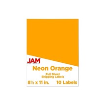 Shipping Labels Full Page 8 1/2 X 11 Sticker Paper Neon Orange - £25.81 GBP