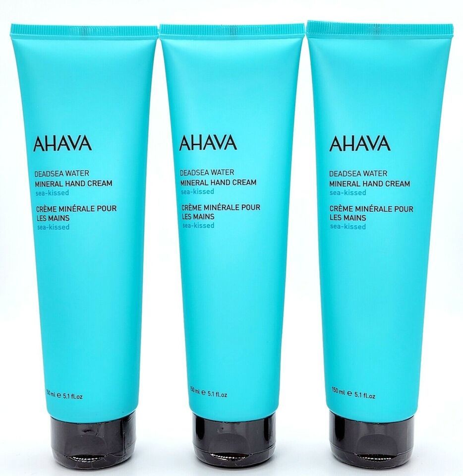 Primary image for Lot of 3 AHAVA Dead Sea Water Mineral Hand Cream SEA-KISSED 5.1oz 150ml Sealed