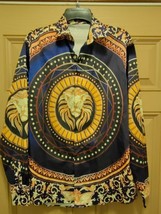 Nwot Mens Animal Print Long Sleeve Shirt Greek Design Multicolor Size Large - £58.36 GBP