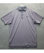 FootJoy Polo Shirt Mens Medium Multi Striped High Low Slit Short Sleeve ... - $38.26 CAD