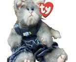 Vintage Plush Cat  Ty 1992 Attic Treasures Collection Kitty Whiskers Gra... - $13.70