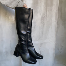 Women Warm Long Boots Woman Knee High Booties Ladies Shoes Platform Thick Heel P - £42.83 GBP