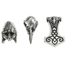 Alchemy Gothic Norsebraid Medieval Hair Beard Beads Raven Skull Mjollnir ABR5 - £18.34 GBP