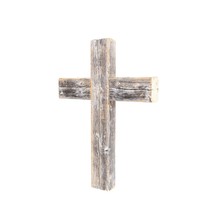 Rustic Weathered Grey Reclaimed Wood Cross Decoration - £42.58 GBP