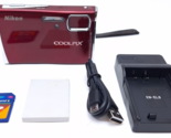 Nikon COOLPIX S52 9.0MP Digital Camera RED w/Battery SD and Charger TESTED - £80.46 GBP