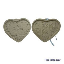 Pampered Chef Clay Cookie Molds 1999 Come to the Table 2001 Hospitality Heart - £14.22 GBP