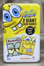 Nickelodeon Spongebob Squarepants 2 Giant Card Games Rummy &amp; Spit Tin Case - £7.60 GBP