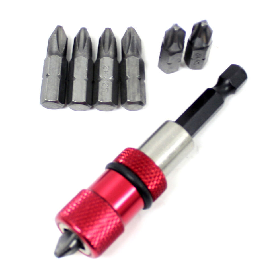 Quick Change Drill Bit Set 7pcs #2 1&quot; bits Magnetic Screw Lock System He... - $8.59