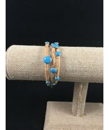 Cork And Turquoise Bracelet 8” Up To 10” Length Sustainable Boho - $9.89