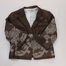 Donna Degnan Women's Brown/White Floral Cropped Jacket Size 4 image 12