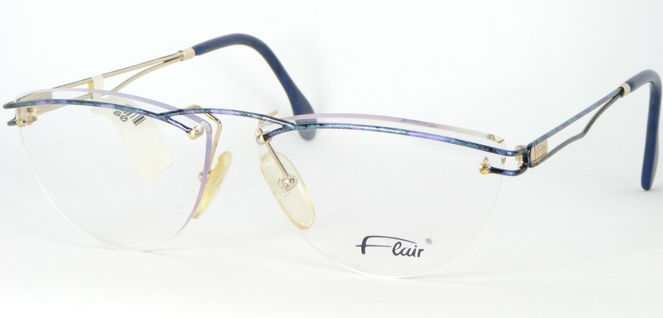 Flair Jet Set 683 595 Bleu/ Violet/ Sarcelle/ Or Multicolor Lunettes 58-... - $194.32