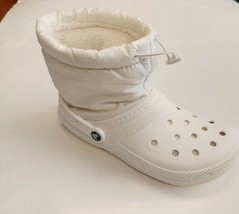 Crocs Classic Lined Neo Puff Slip On Boot Mens Size 9 Womens 11 White - $72.08