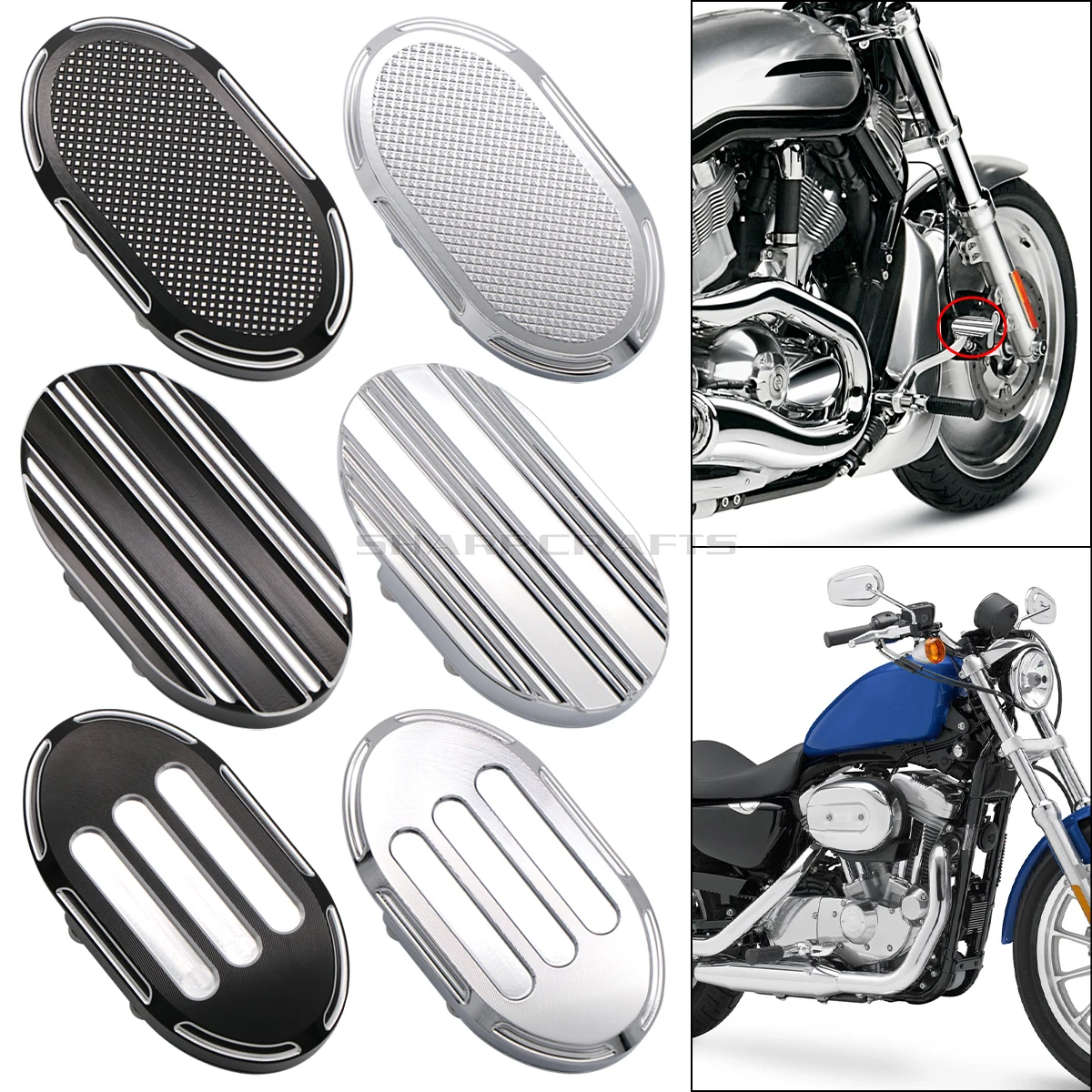 Motorcycle CNC Brake Pedal Pad Cover Footpegs For Harley Sportster XL 88... - $23.94+