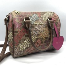 Juicy Couture Chestnut Chino Satchel Bag Purse Two Handle Crossbody Heart Charm - $48.00