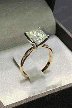 1.00 Ct Princess Cut VVS1 Diamond Solitaire Engagement Ring 14K Rose Gold Finish - £66.80 GBP