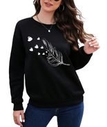 S- Essnce Women&#39;s Tree Leaf &amp; Heart Patterned Casual Pullover Long Sleev... - $36.62