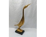 Mid Century Brass Bird Duck Statue Figurine 12&quot; - $118.79