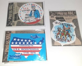 Vintage Vinyl Impko Press Kal Stickers USA Bicentennial 1776-1976 Uncle Sam Flag - £7.78 GBP
