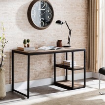 50 Inch Brown and Black Solid Wood Writing Desk - $10,643.80 MXN