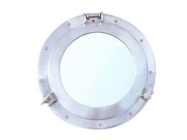 Brushed Nickel Deluxe Class Decorative Ship Porthole Window 12&quot;&quot; - £85.38 GBP