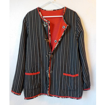Women Blazer Red Black Rayon Reversible Two-Tone Chest 48 Fits 2XL ? But... - £12.12 GBP